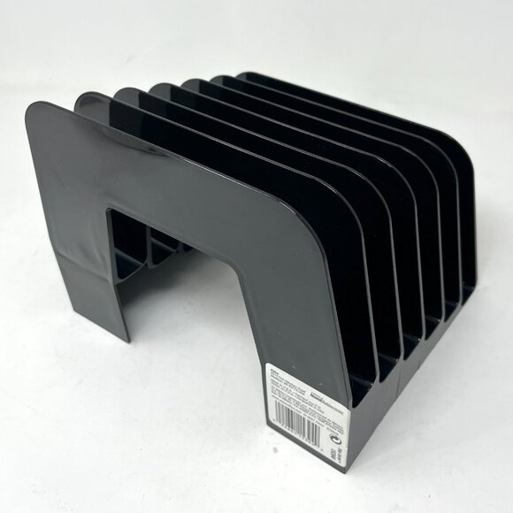 Vintage 2001 ELDON STEP SORTER Black Desk Organizer Office File Holder Mail USA - Picture 5 of 11
